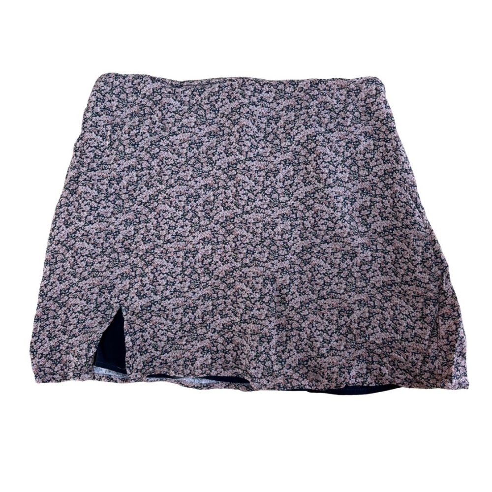 Floral Mini Skirt with Side Slit